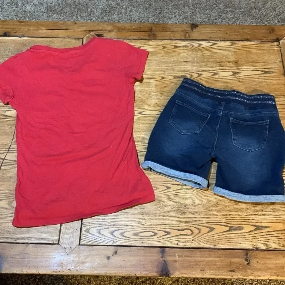 Young girls crimson tide small and jean stretchy shirt (12) outfit in box 25